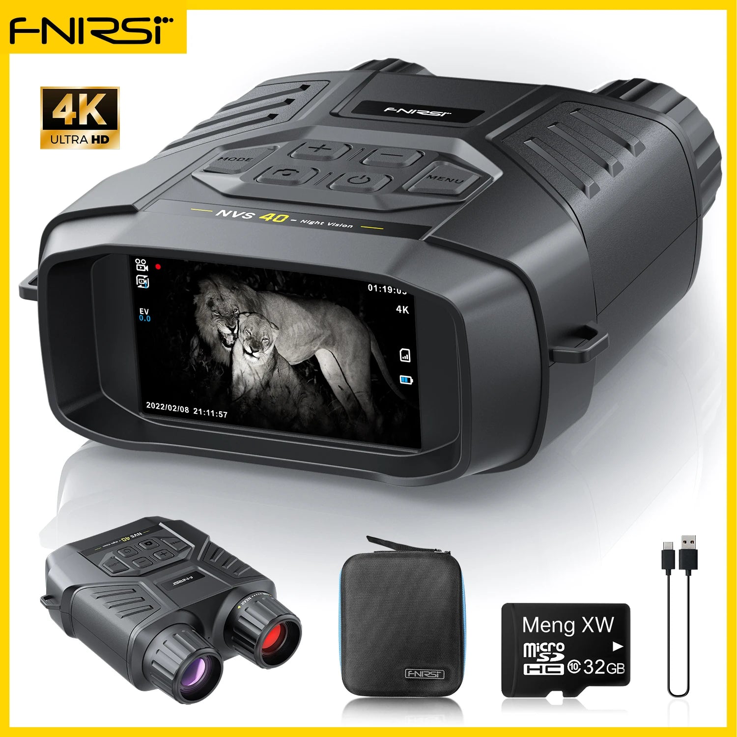 FNIRSI NVS-40 NVS-20 Night Vision Device 4K UHD Infrared Night Vision Scope Sight Portable Digital  Camera for Hunting Camping