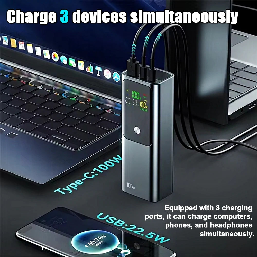 20000mAh portable power bank 100W fast charging