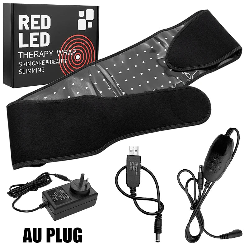850nm 660nm Red＆Infrared LED Light Therapy Belt Pulsed Light Back Wrap Burn Fat Wrap Slimming Device Pain Relief Waist Heat Pad