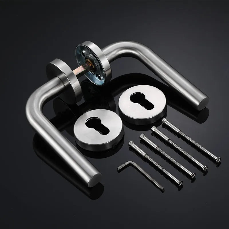 1set Stainless Steel Universal Door Knob Bedroom Split Door Lock Handle Door Handle Hardware Door Handles for Interior Doors