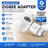 EU Plug Zigbee3.0 or WIFI adapters Smart Sockets With Power Monitor Wireless App Voice Remote Control works with Tuya Smart life