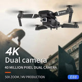 2026 New E88PRO Drone 8K 5G HD Dual Camera Aerial Photography Remote control screen display Control Aircraft Quadcopter Toy gift