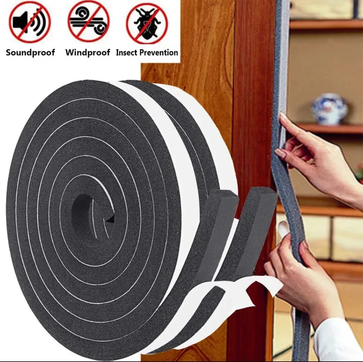 20/2M Foam Door Window Sealing Strip Self-adhesive Seam Sliding Strips Dustproof Soundproof Home Insulation Anti Collision Tape