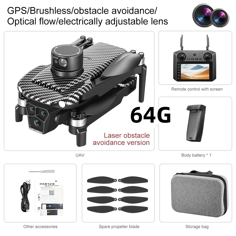 U198 MAX PRO Drone GPS Automatic Return 8K ESC HD Camera 5G WIFI FPV Brushless Power RC Quadcopter Obstacle Avoidance Drone Toy