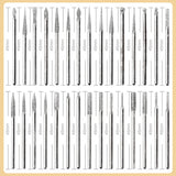 30pcs Shank Diamond Burs Set With Box For Dremel Electric Grinder Power Accessories Abrasive Drill Bit Rotary Tool Set 2.35/3mm