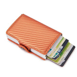 Antitheft Rfid Credit Card Holder Wallets Men Leather Aluminum Box Metal Male Purse Bag Small Cardholder Case Minimalist Wallet