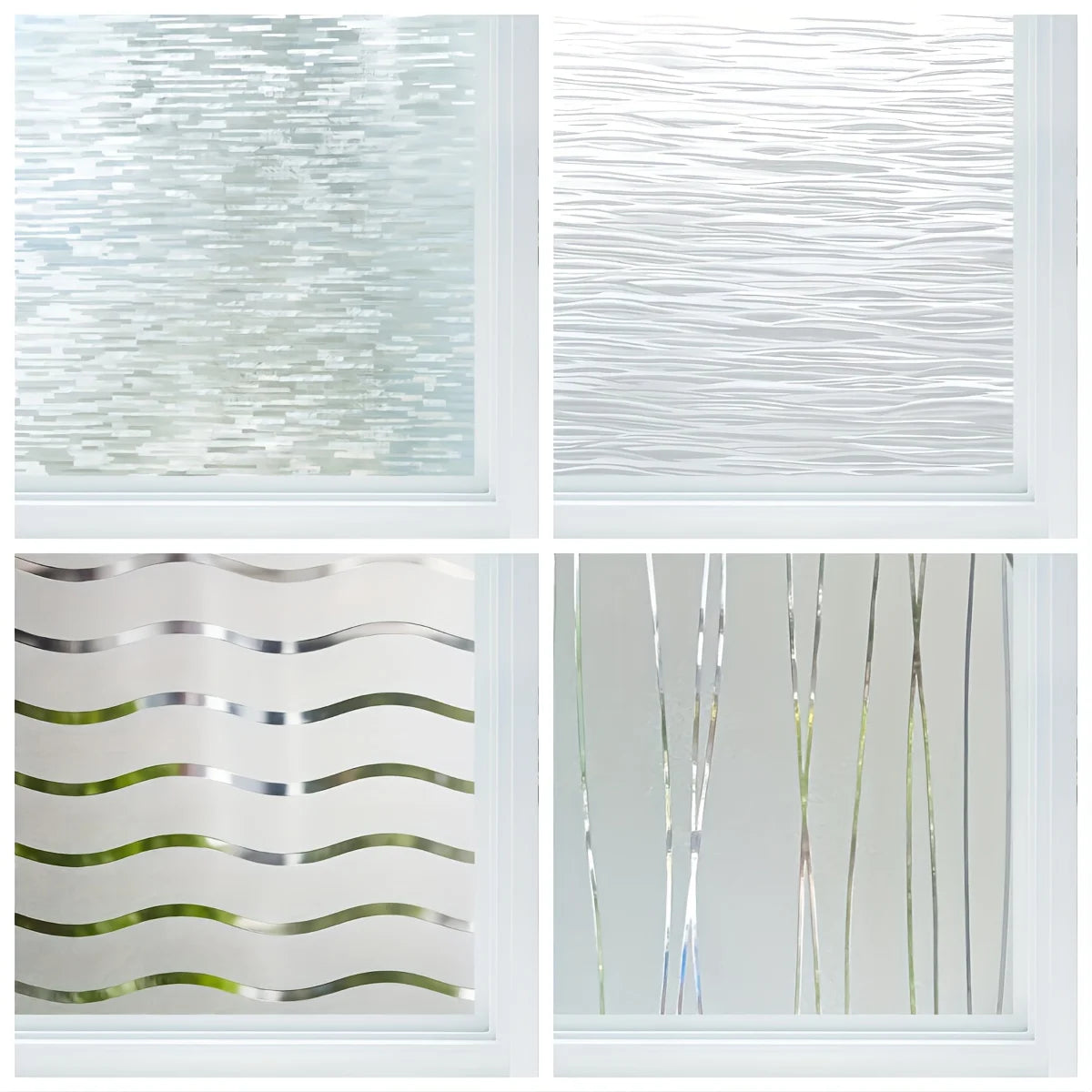 Window Privacy Film Frosted Glass Window Film Static Cling UV Blocking Removable Window Clings Opaque Window Stickers Vinyl