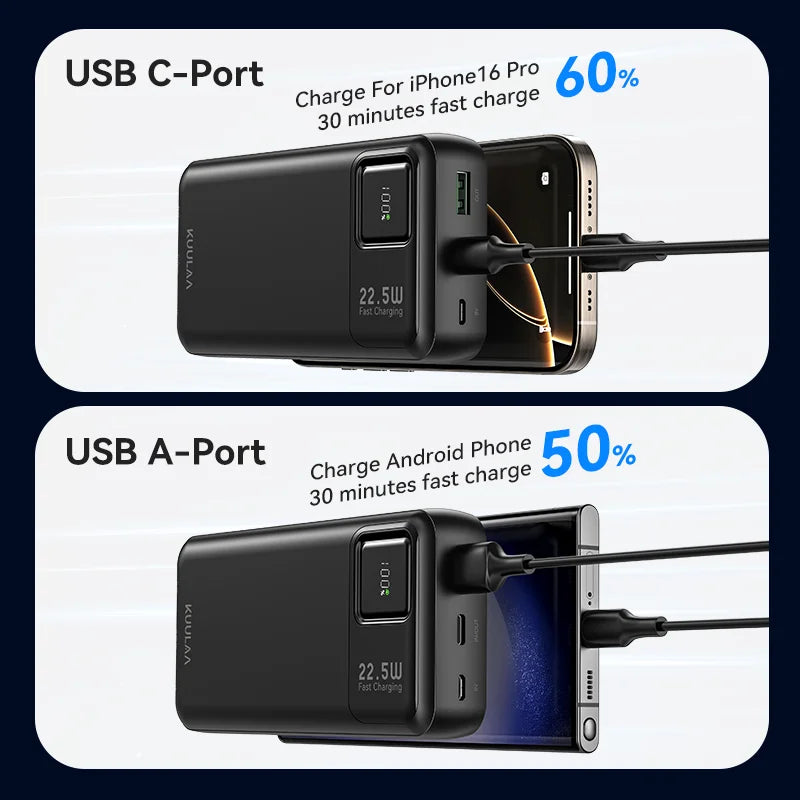 KUULAA 20000mAh portable power bank 5W fast charging