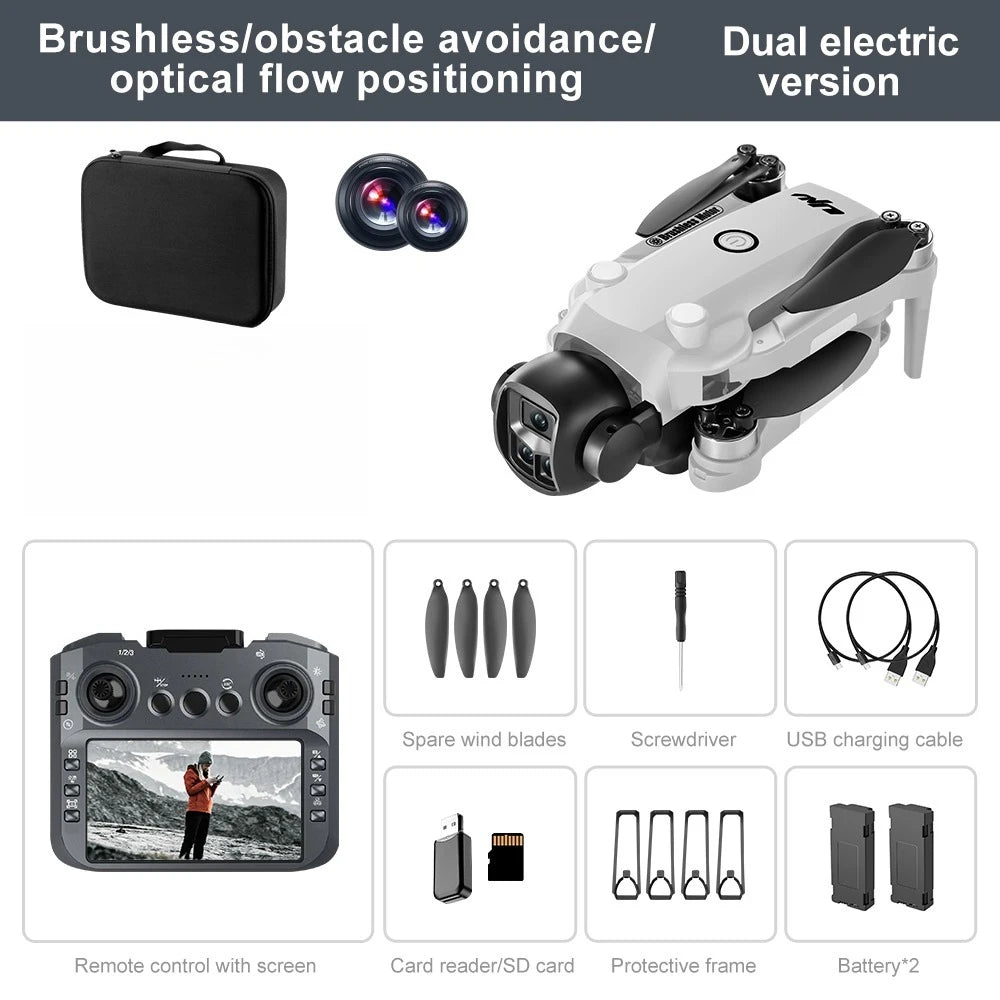 Lenovo V156 MAX 8K Drone with Screen Remote Control Brushless ESC  4K HD Dual Camera GPS drone  Quadcopter Avoidance Gift