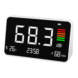 Digital Decibel Meter Desktop Sound Level Meter 30-130dBA with Temp Humidity Detection for Home School Library DM219N