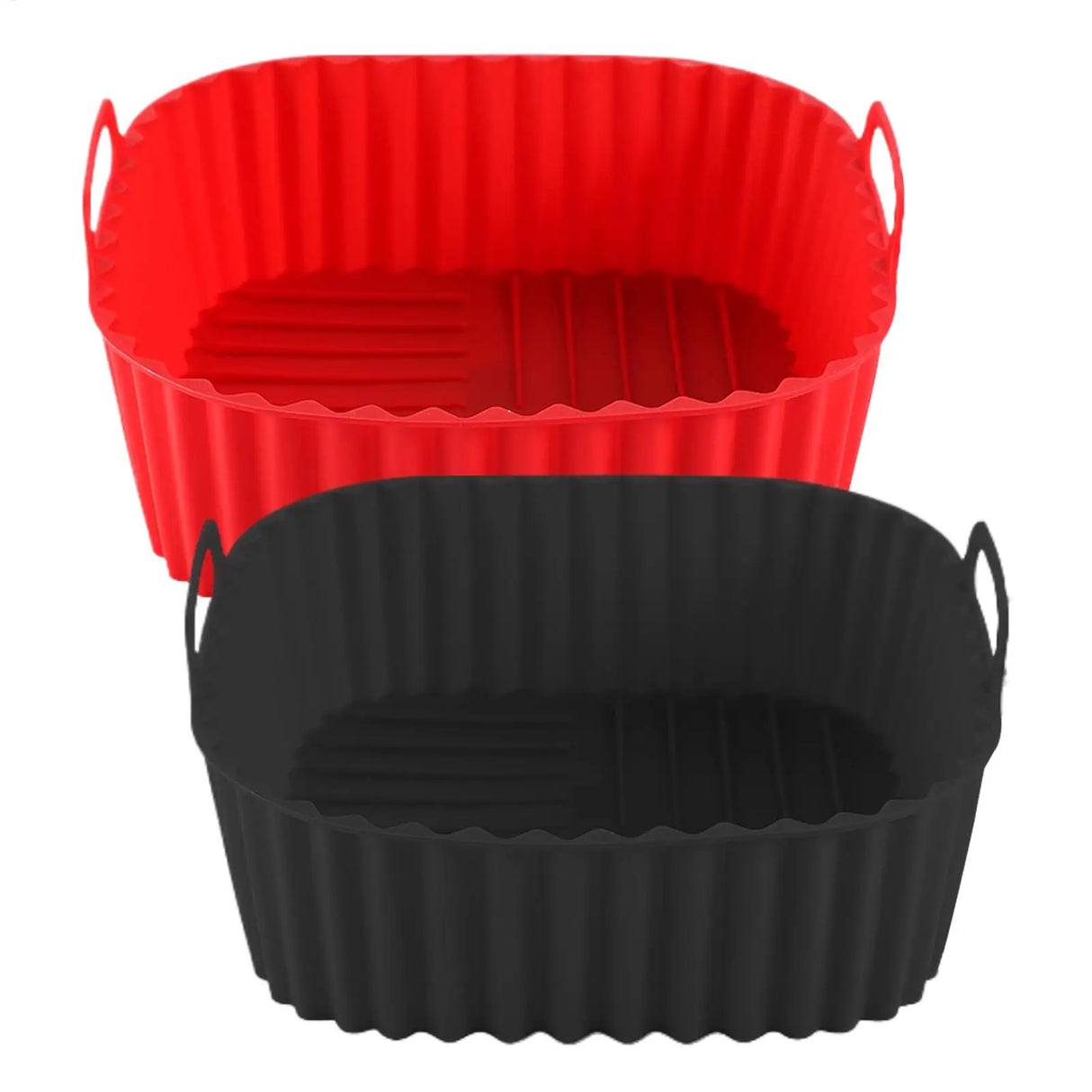 21cm Silicone Air Fryer Liners Square Non Stick Reusable Basket for Pizza Roasting Baking Easy Clean Heat Resistant Accessories
