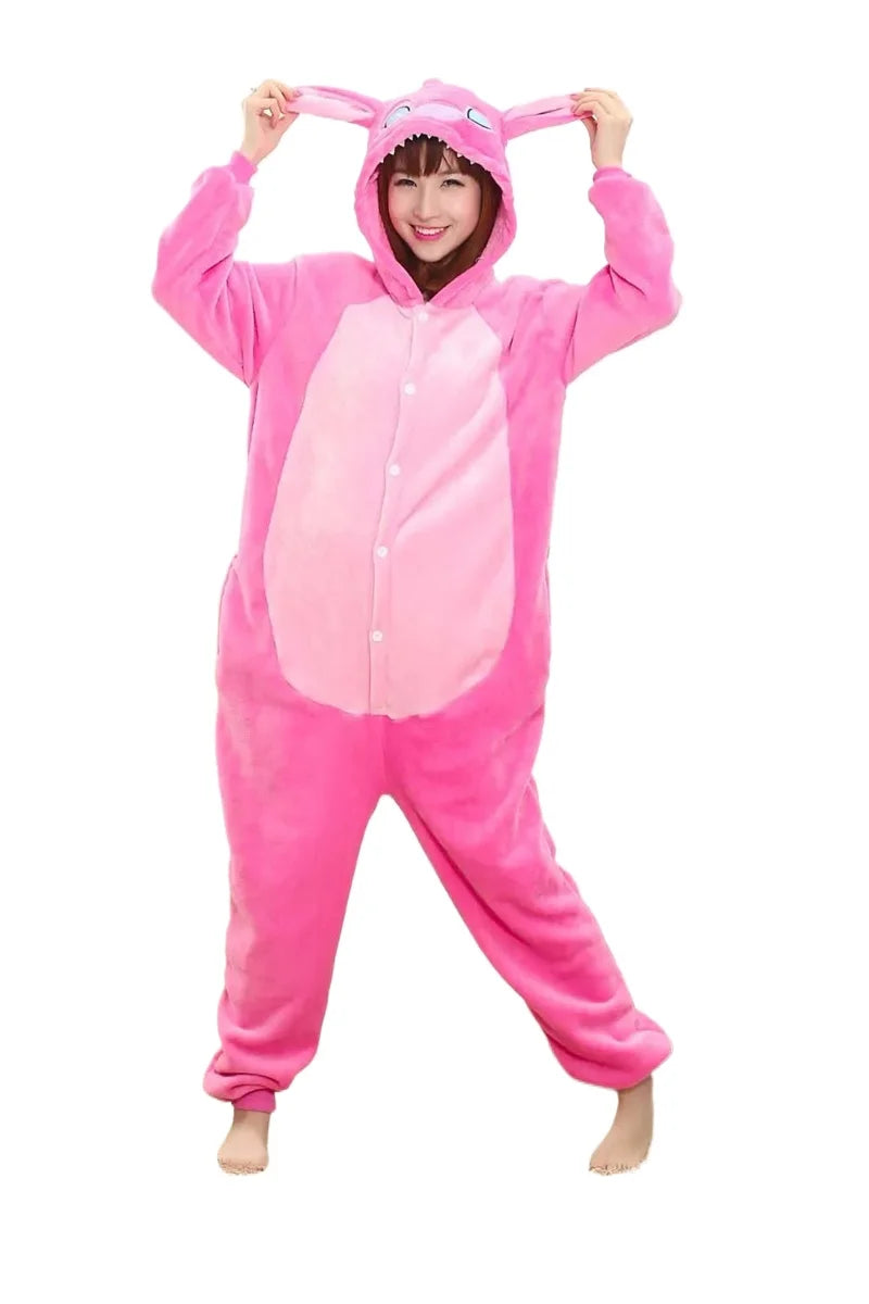 Stitch Pluto Eeyore Tiger Onesies Kigurumi Cosplay Costume  Animal Piglet Tigger Olaf Anime Pajamas Adults Jumpsuits Homewear