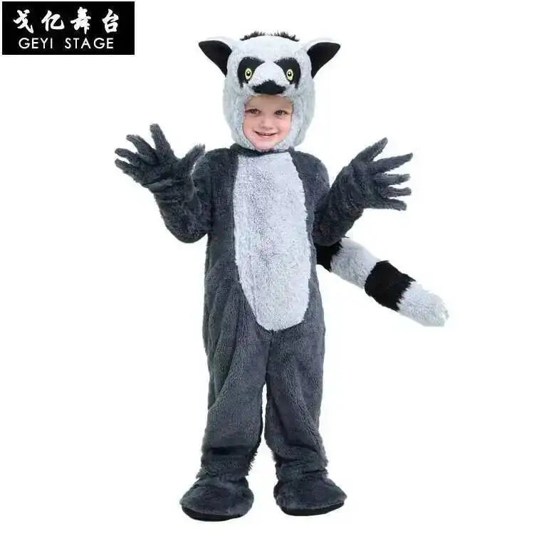 Giant COS Cute Lemur Costume Halloween Northern Animal Mouse Performance Madagascar Parent-child Costume