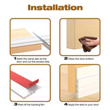 100cm Rubber Door Bottom Weatherstripping Triple Soundproof Design For Frameless Sliding Doors Cabinets Closets Shower Rooms