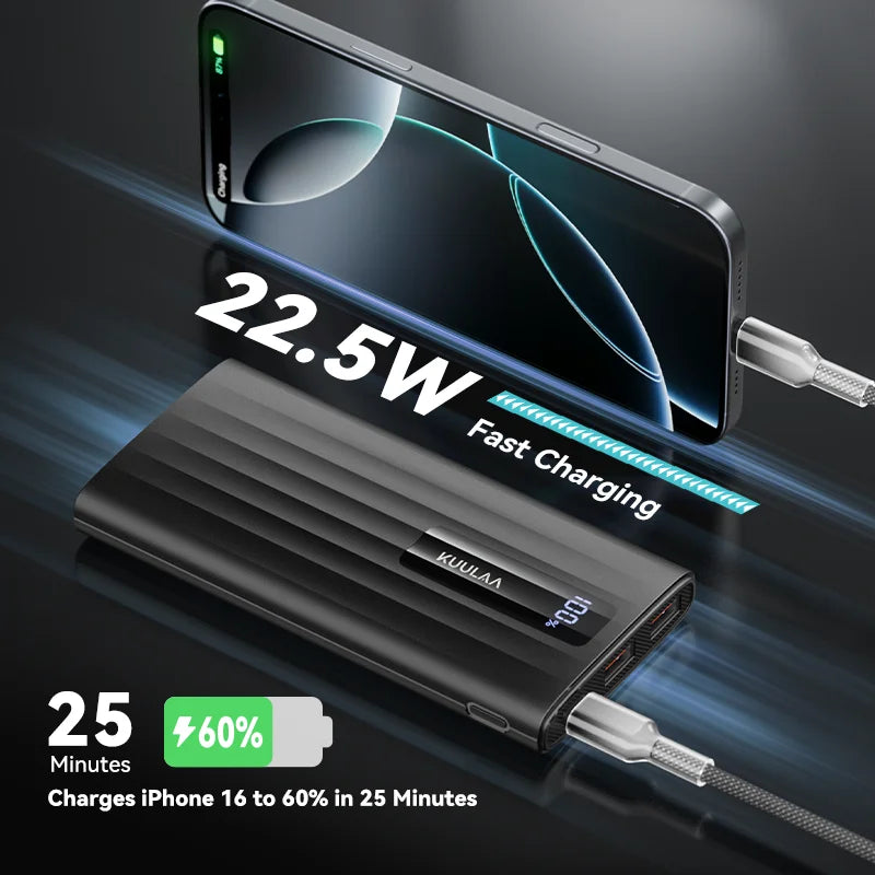 KUULAA 10000mAh portable power bank 5W fast charging
