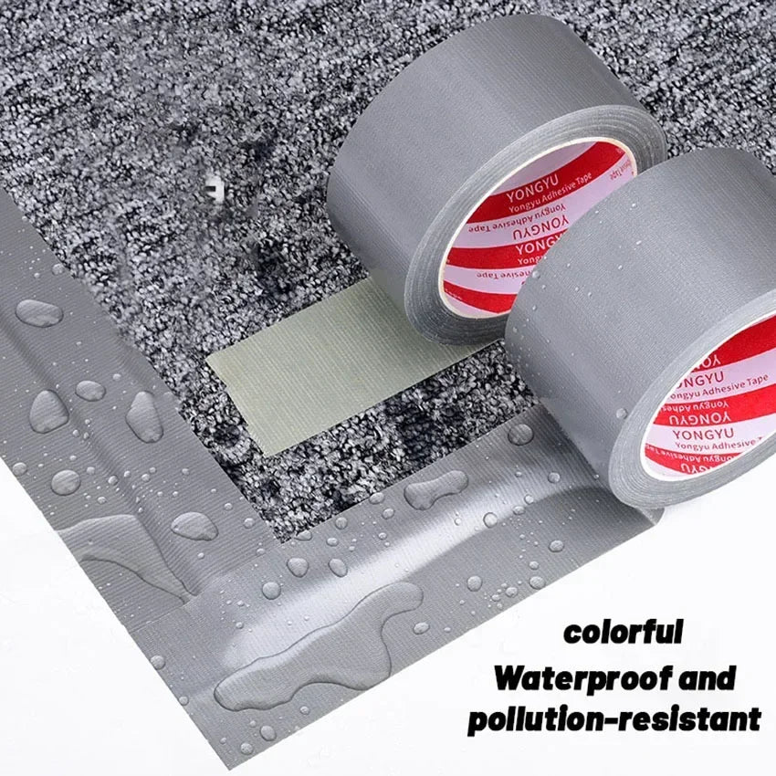 10m Thick Industrial Tape (Silver-Gray) - Single-Sided, Waterproof/Windproof, Wear-Resistant for Repair & Bundle Tasks