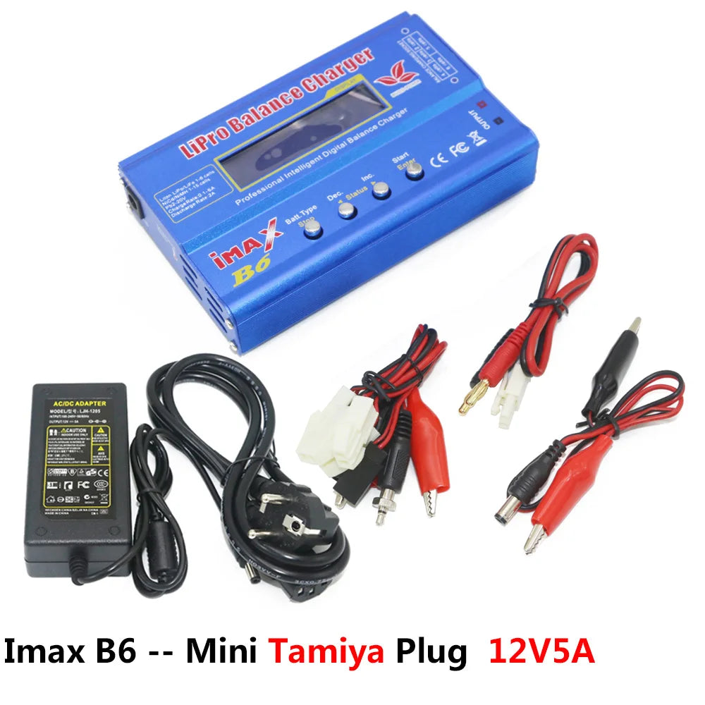 Digital Imax B6 80W Balance Charger T/Tamiya/XT60 Plug With 12V/5A DC Converter Adapter For RC Lipo NiMH NiCd Li-ion Battery