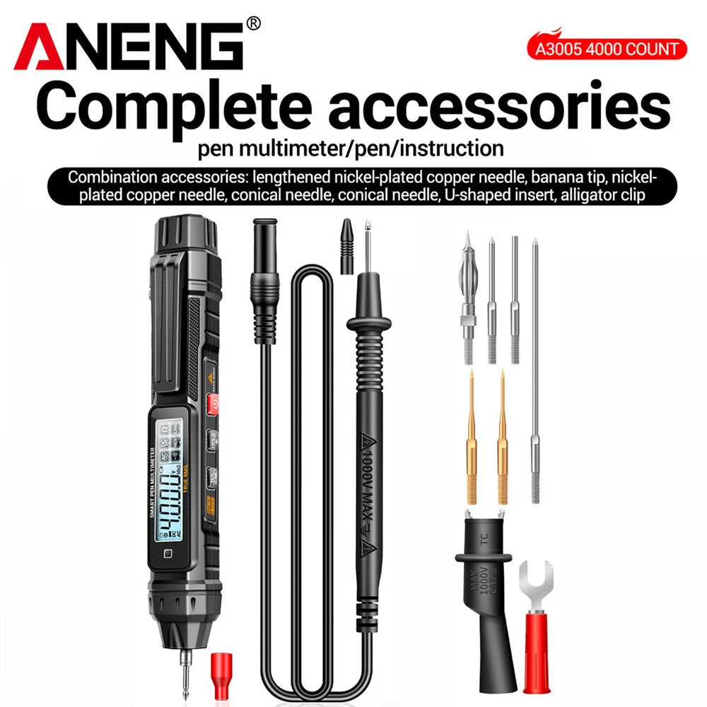 ANENG A3005 Digital Multimeter Pen Type 4000 Counts AC/DC Voltage Professional Meter Non-Contact Auto Ohm Diode Tester For Tool
