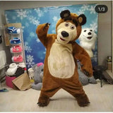 Plush Martha and Bear Mascot Costume Cute Masha Girl Doll Costume Cartoon Character Cosplay Costumes Party Performance Outfits