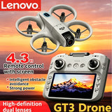 Lenovo GT3 Drone 4.3" Screen Optical Flow Obstacle Avoidance Dual Camera LED RC Quadcopter 2026 New Portable Gift Toy