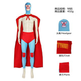 Nacho Cosplay Costume Mexican Movie Nacho Libre Wrestling Mask Uniform Suit Red Cloak Jumpsuit Outfit Adult Men Halloween