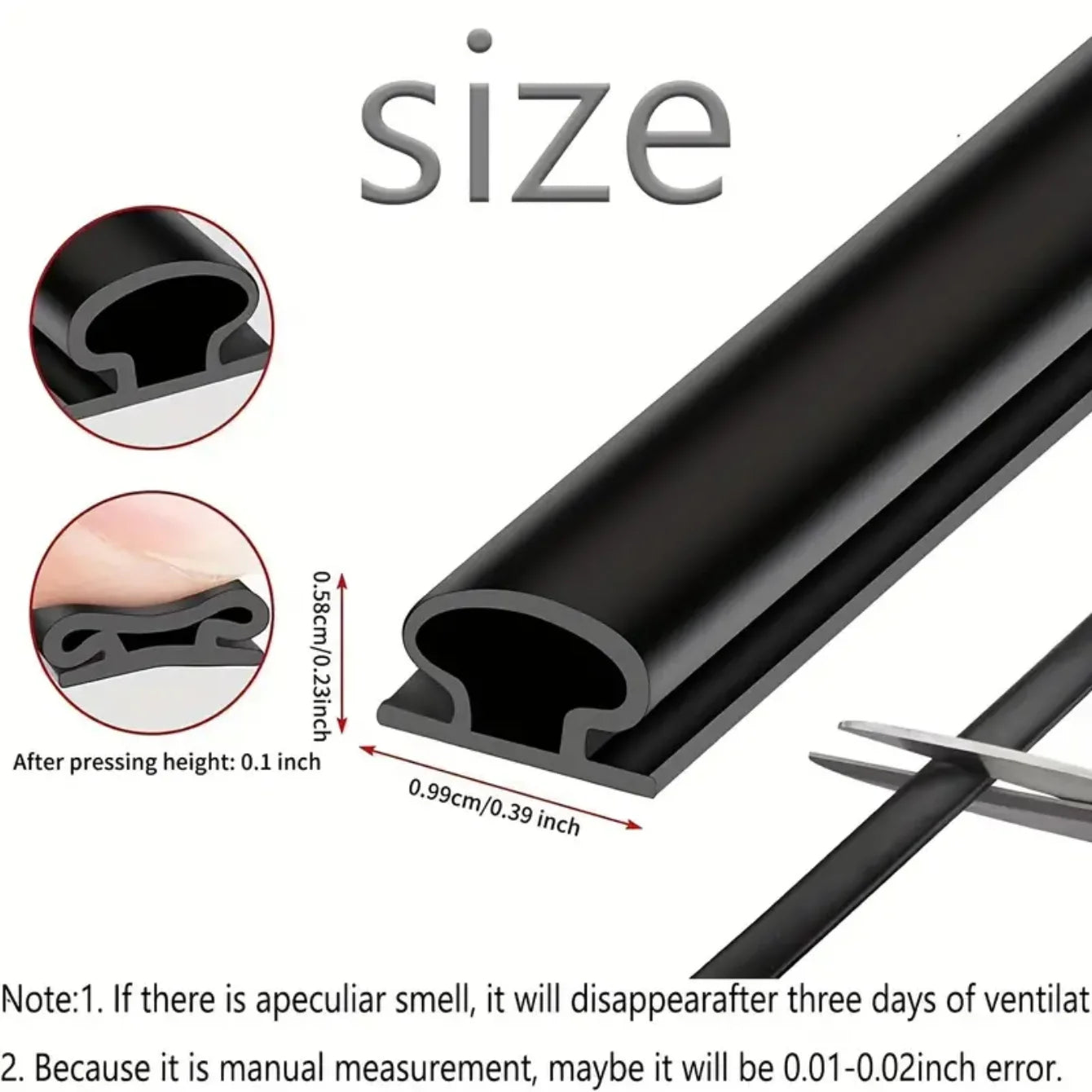1pc Weather Stripping Door Seal, Window And Door Door Seal Strip, Soundproofing Self-Adhesive Backing D-Shape Door Weather Strip