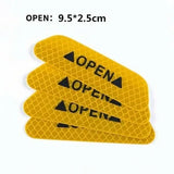 4PCS Car Accessories Car Stickers Reflective Warning Sticker Wheel Eyebrows Door Opening Sticker Diamond Wheel Reflective Strip