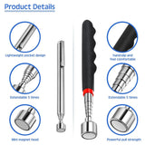 Telescopic Magnetic Pen  Extendable Pickup Rod Stick  with Light Mini Portable Magnet Pick Up Tool for Picking Up Screws Nut Bol