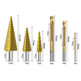 4-12/4-20/4-32mm triangular handle straight groove ladder drill 3/6/8 saw drill 6pc hole punching worker Assembly set