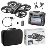 S156 Remote Control Drone WIFI FPV ESC 4K HD Dual Camera Gesture Photo 360° Stunt Roll Quadcopter Toy 12cm Screen Remote Control