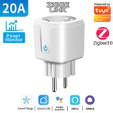 EU Plug Zigbee3.0 or WIFI adapters Smart Sockets With Power Monitor Wireless App Voice Remote Control works with Tuya Smart life