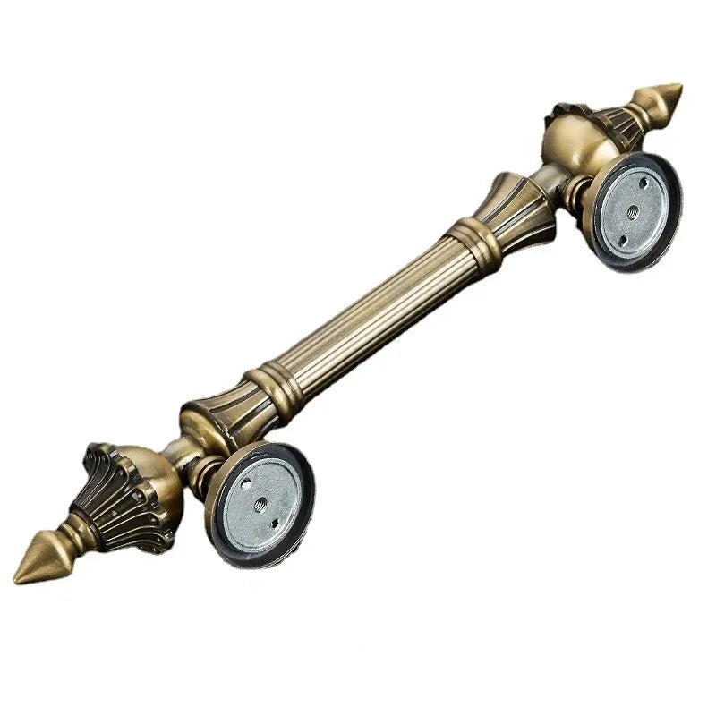 1PCS European Antique Wooden Handle Qinggu Copper Hotel Door Handle  Villa Glass Door Handle