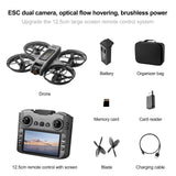 S156 Remote Control Drone WIFI FPV ESC 4K HD Dual Camera Gesture Photo 360° Stunt Roll Quadcopter Toy 12cm Screen Remote Control