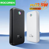 Rocoren 22.5W Power Bank 20000mAh QC PD 3.0 Fast Charge PowerBank Portable 10000mAh External Battery For iPad iPhone 17 Pro