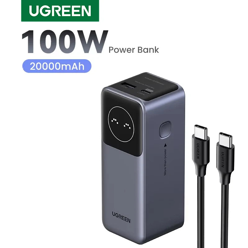 UGREEN 12000mAh portable power bank 100W fast charging