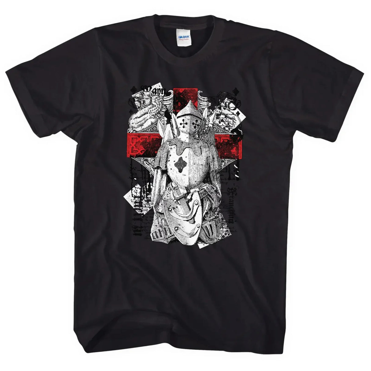 England Cross St George Knight Armour T-Shirt 100% Cotton O-Neck Short Sleeve Summer Casual Mens T-shirt Streetwear