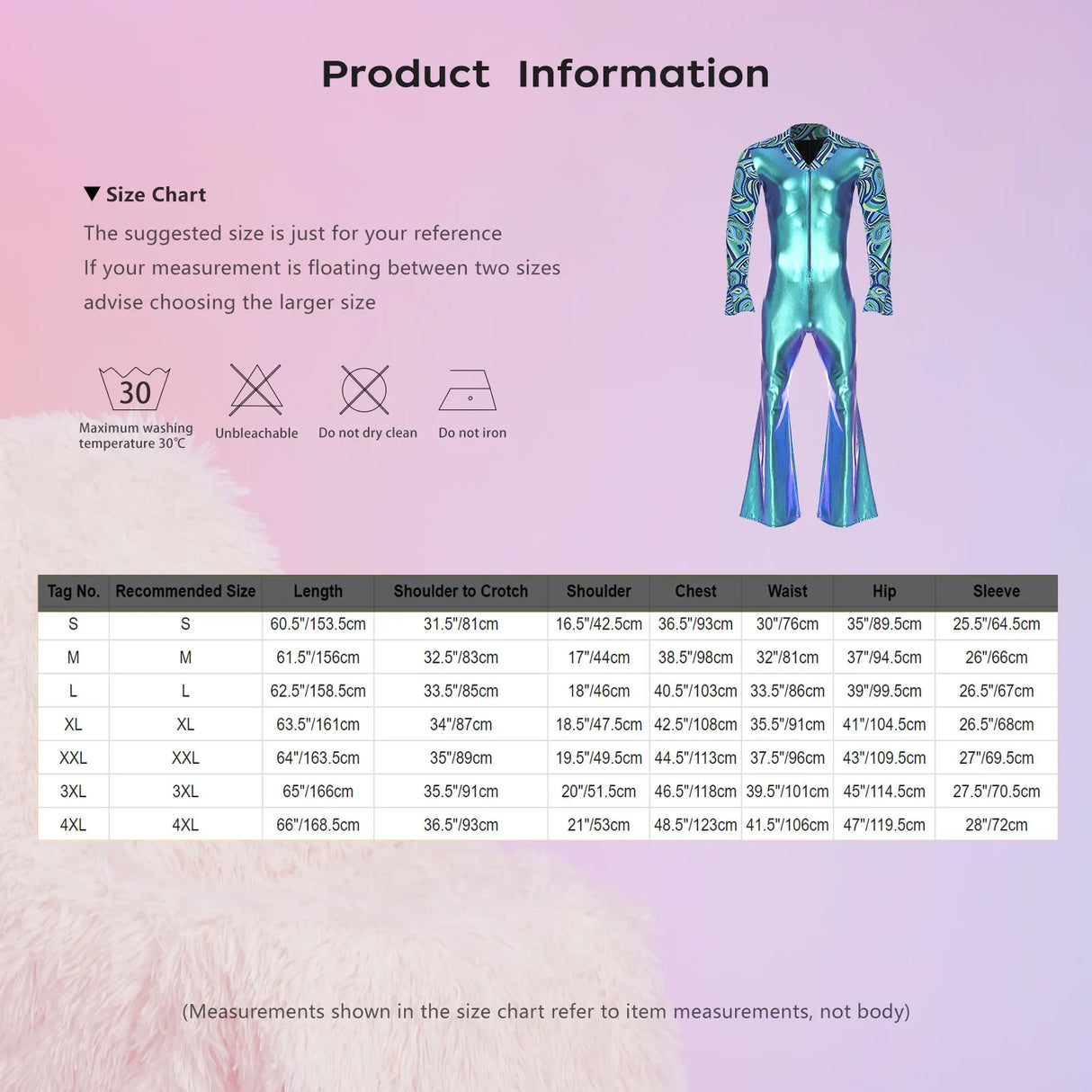 Mens 70s Disco Jumpsuit Retro Hippie Music Festival Cosplay Costume V Neck Zipper Halloween Party Fancy Dress Jazz Dancing Wear
