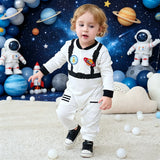 Umorden Cotton Baby Astronaut Costume Jumpsuit Infant Boys Girls 0-3M 3-6M 6-12M 12-18M Spring Autumn Birthday Fancy Dress White