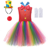 Funny Circus Clown Costume for Chicas Carnival Party Dresses Naughty Joker Cosplay Halloween Costume Enfant Fancy Tutu Dress Up
