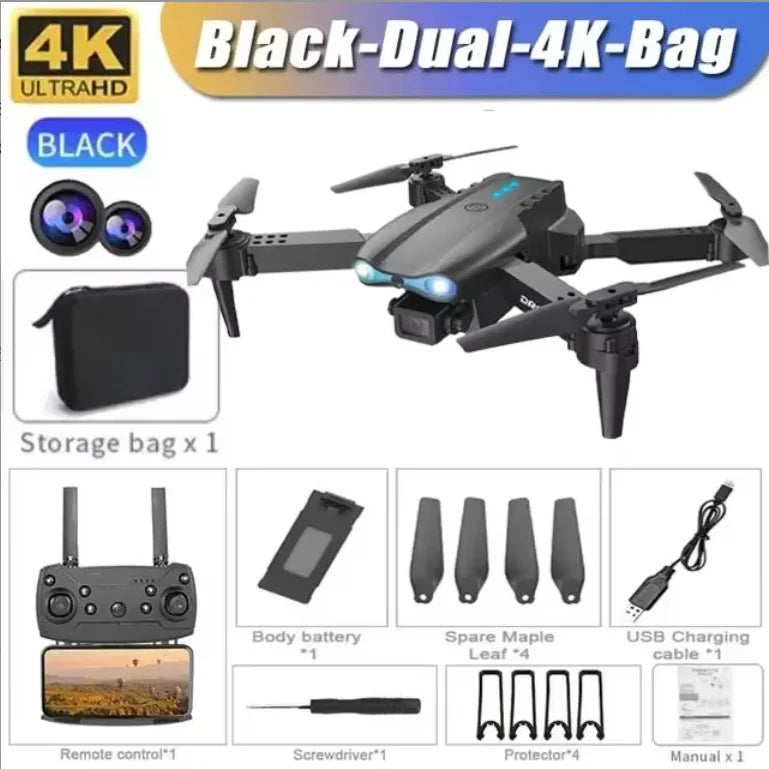 E99Pro HD Professional 4K Aerial Photography Drone Dual Camera WIFI FPV Quadcopter Obstacle Avoidance 40cm Blue Landing Pad Avai