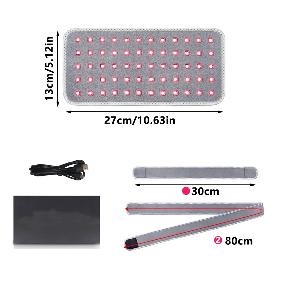 Red＆Infrared Light Therapy Belt 660nm&850nm Full Body Pain Relief Wrap Burn Fat Wrap Slimming Machine Waist,Wrist,Chin,Neck Pad