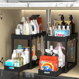 2-Tier Sliding Under Sink Organizer Space Saving Bathroom Cabinet Storage Drawer