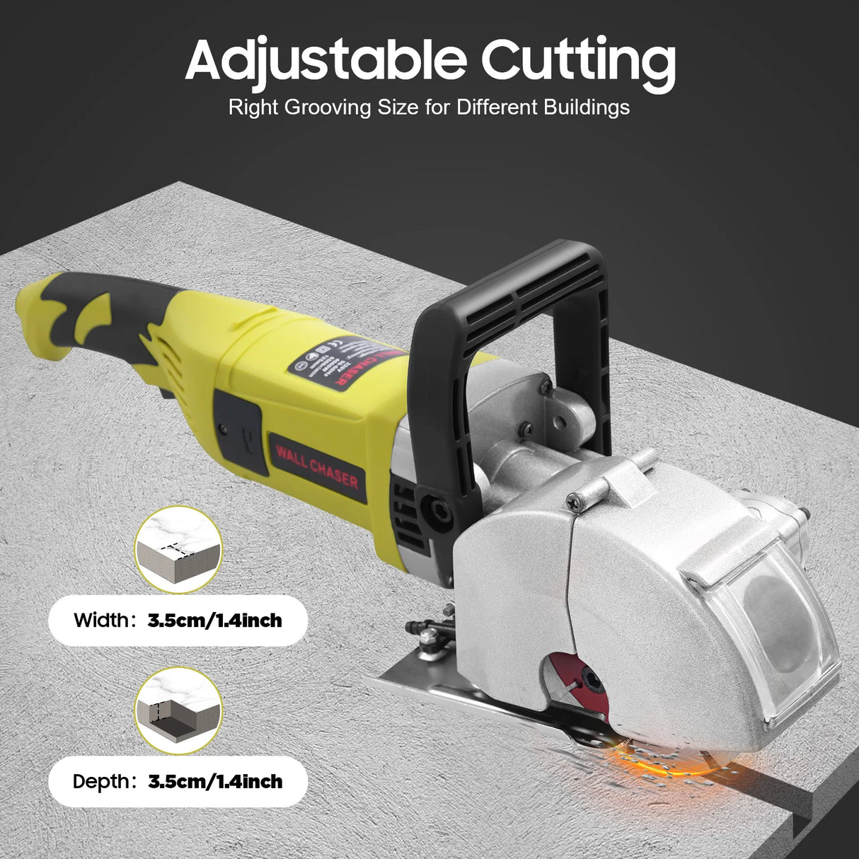 4000W Wall Slotting Machine Electric Wall Chaser Groove Cutting MachineSteel Concrete Cutting Machine 220V
