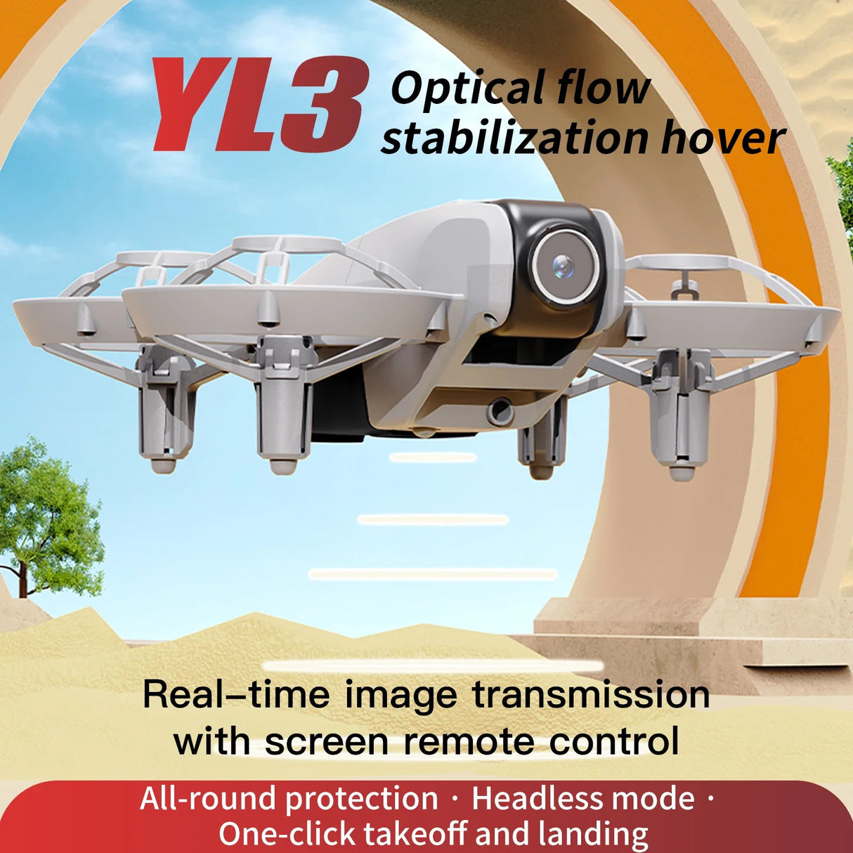 YL3 Drone Screen Control Aerial Drone High Definition Dual Camera Remote Control Aircraft Aviation Folding Quadcopter Kid Gift