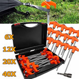 6/12/20/40Pcs Outdoor Camping Screw Pegs Tent Drill In Drill Top with Hex Socket Heavy Duty Ground Pegs Awning Pegs Tent Pegs