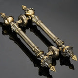 1PCS European Antique Wooden Handle Qinggu Copper Hotel Door Handle  Villa Glass Door Handle