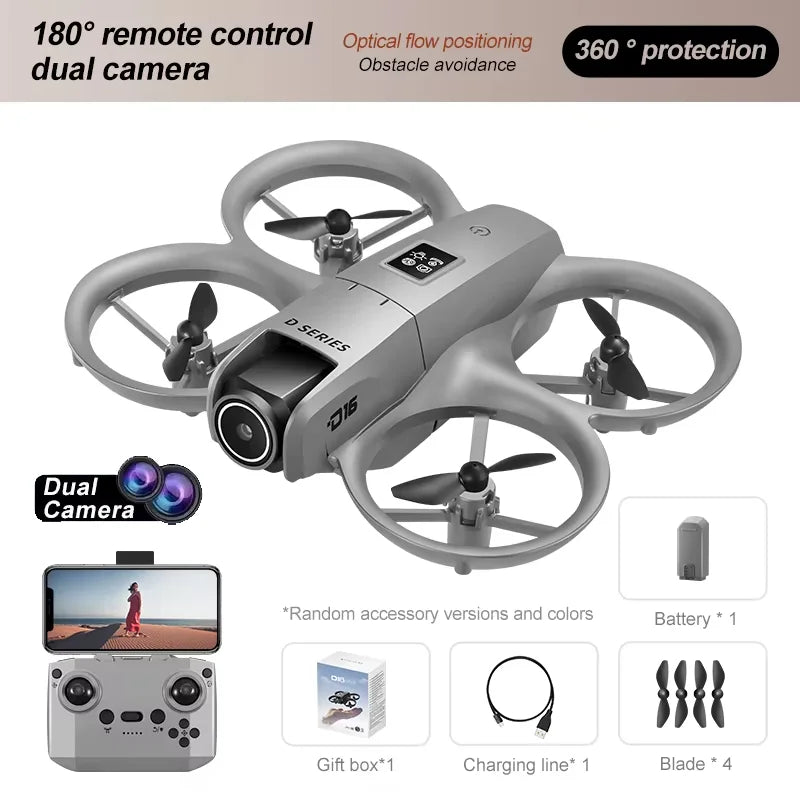Lenovo 8K Drone D16 Mini GPS Professional Brushless Motor 180° Adjustable Dual HD Camera Obstacle Avoidance RC Quadcopter 20000m