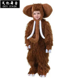 children big mammoth Baby Kids brown Animal Onesies new Costume ear nose Elephant Cosplay Costume Fancy Dress Jumpsuit with hat