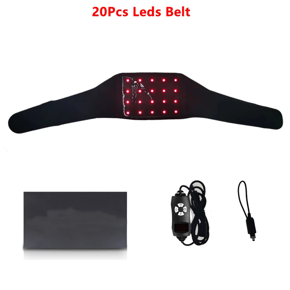 Red＆Infrared Light Therapy Belt 660nm&850nm Full Body Pain Relief Wrap Burn Fat Wrap Slimming Machine Waist,Wrist,Chin,Neck Pad