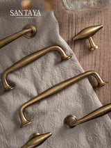 Santaya Antique Brass Furniture Handles and Knobs Bronze Wardrobe Pulls Cupboard Door Knob Retro Brass Kitchen Cabinets Handles